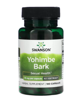 Swanson, Yohimbe Bark, 75 mg, 100 Capsules