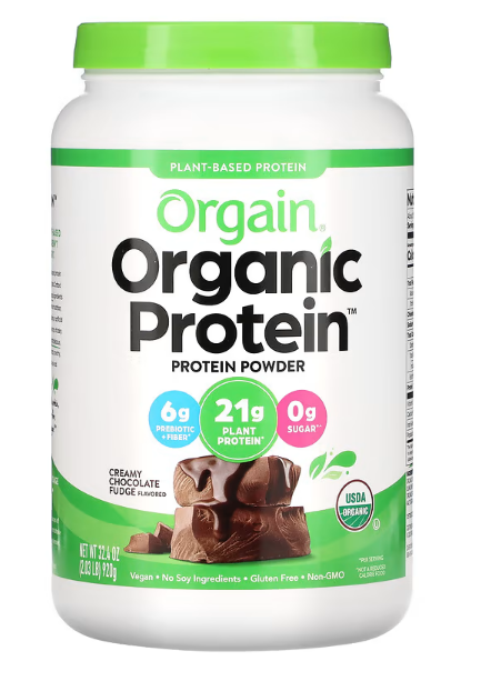 Orgain, Organic Protein Powder, Plant Based, Creamy Chocolate Fudge, 2.03 lbs (920 g)