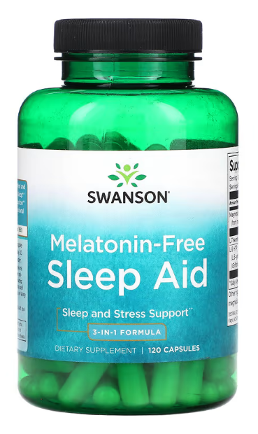 Swanson, Melatonin-Free Sleep Aid, 3-In-1 Formula , 120 Capsules