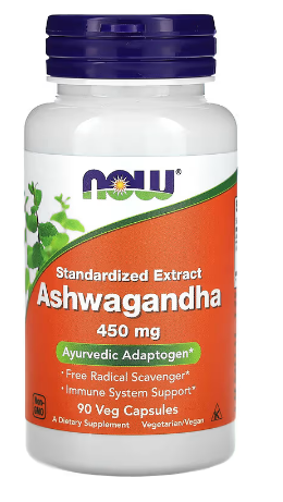 NOW Foods, Ashwagandha, Standardized Extract, 450 mg, 90 Veg Capsules