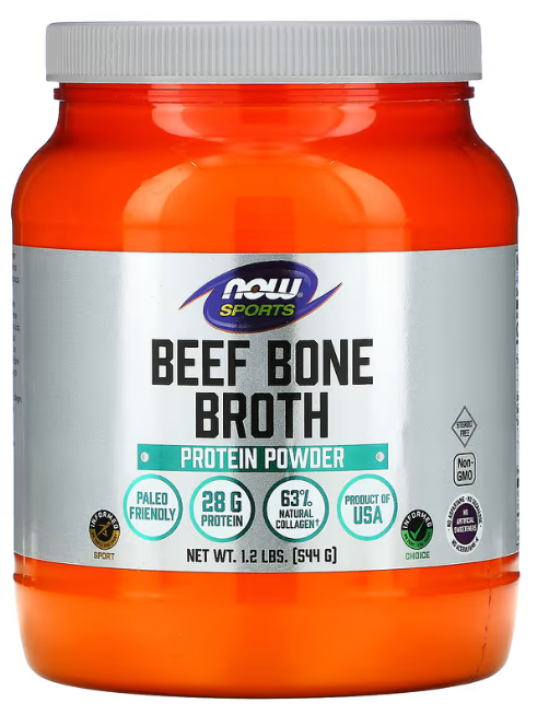 NOW Foods, Sports, Beef Bone Broth, Protein Powder, 1.2 lbs (544 g)