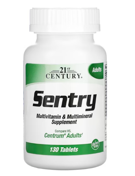 21st Century, Sentry، مكمل غذائي متعدد الفيتامينات والمعادن للبالغين، 130 قرصًا 