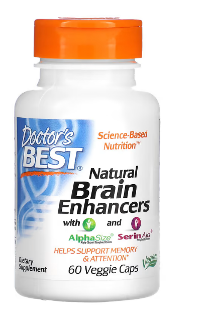 Doctor's Best, Natural Brain Enhancers with AlphaSize and SerinAid, 60 Veggie Caps