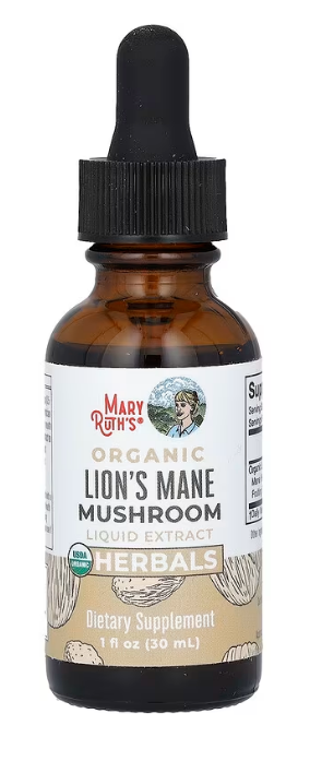 MaryRuth's, Organic Lion's Mane Mushroom Liquid Extract, Alcohol Free, 590 mg, 1 fl oz (30 ml)