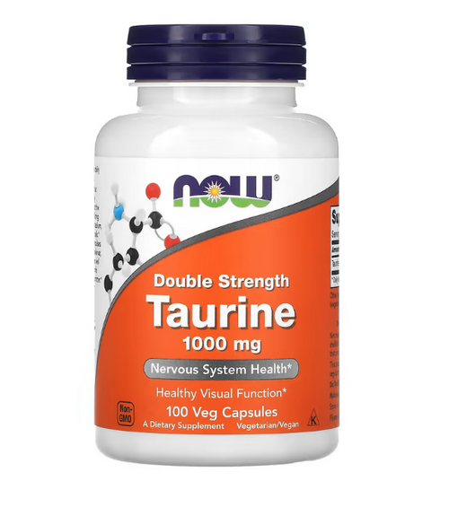 Taurine, NOW Foods, Double Strength, 1,000 mg, 100 Veg Capsules